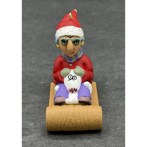 VTG 1998 Hallmark Keepsake Christmas Ornament "Maxine" Sledding w/Dog Floyd - Picture 2 of 9